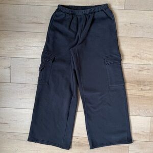 Edikted Women's Black Wide Leg Cargo Sweatpants Size Small Y2K Grunge